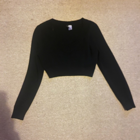 Black cropped cardigan - Picture 1 of 2